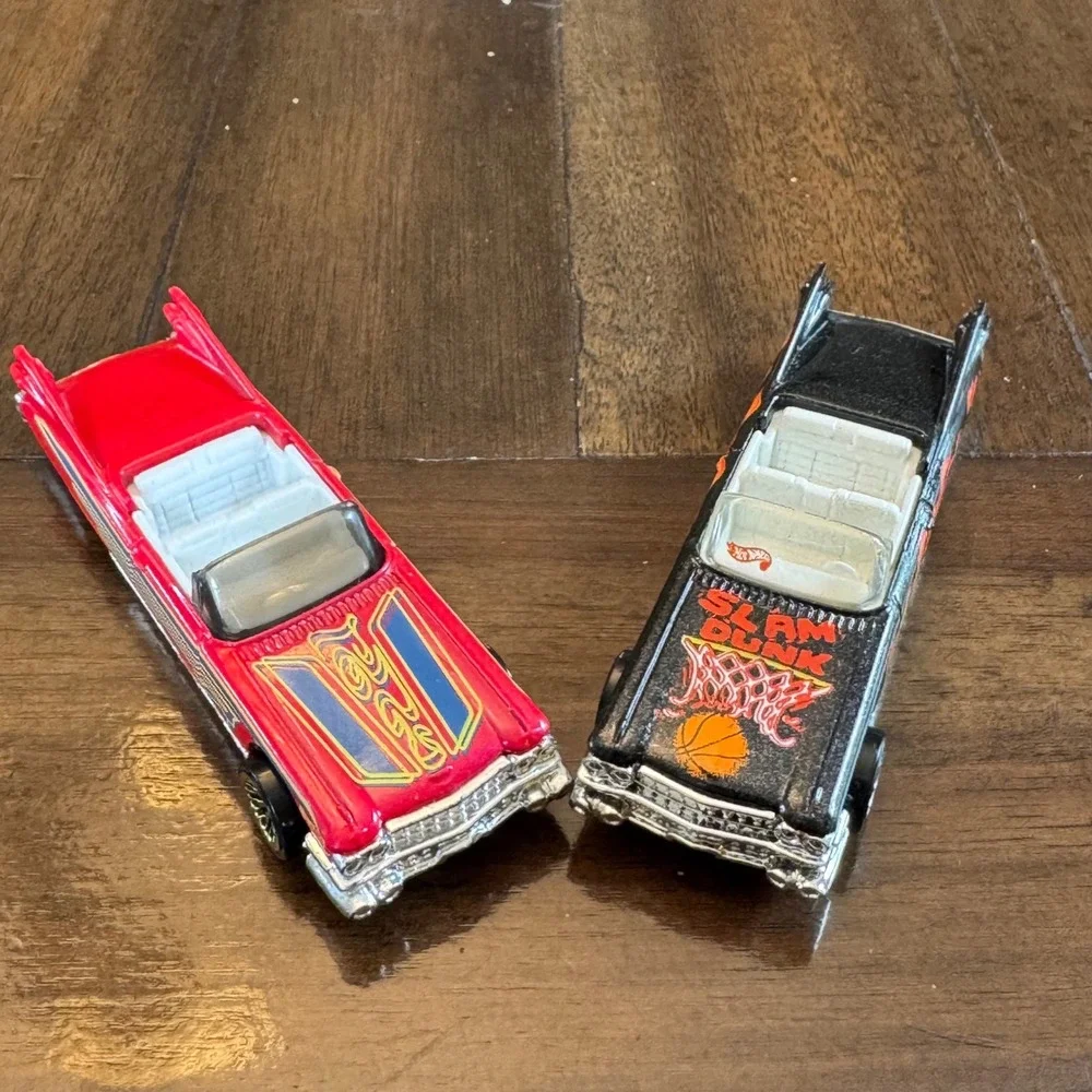 Hot Wheels 63 Cadillac Fleetwood Convertible Lot Red Black Slam Dunk Diecast